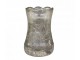 Stříbrná antik skleněná dekorační vázička Gria - Ø 9*14cm Chic Antique