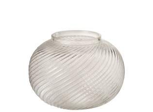 Skleněná průhledná váza Stripes L - Ø 20*15 cm