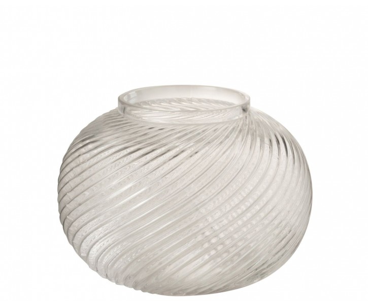 Skleněná průhledná váza Stripes L - Ø 20,5*15 cm J-Line by Jolipa