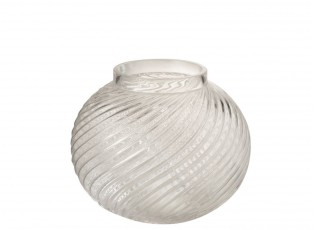 Skleněná průhledná váza Stripes S - Ø 15*12,5 cm