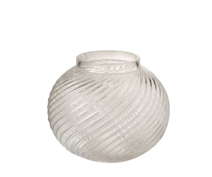 Skleněná průhledná váza Stripes S - 15,5*15,5*12,5 cm J-Line by Jolipa