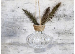Závěsná skleněná dekorační vázička Lania - Ø 8*7,5cm