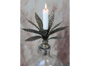 Bronzový antik svícen ve tvaru květu na láhev Floral I - Ø 15*17cm