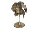 Bronzový antik kovový svícen zdobený květy Flower - Ø 18*24cm Chic Antique