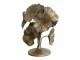 Bronzový antik kovový svícen zdobený květy Flower - Ø 14*20cm Chic Antique