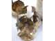 Bronzový antik kovový svícen zdobený květy Flower - Ø 14*20cm Chic Antique