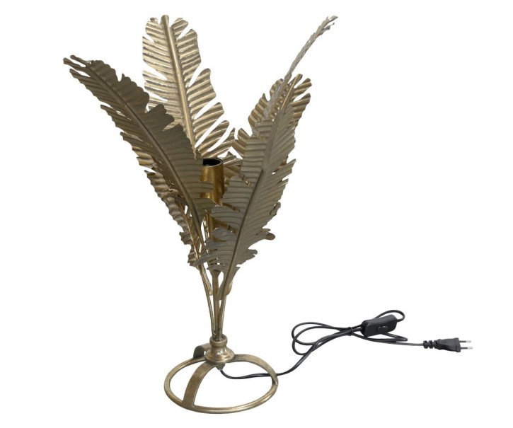Bronzová antik stolní lampa s listy Leaves - 38*33*55 cm/ E27/ 40W Chic Antique