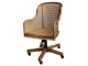 Antik dřevěná židle s výpletem a opěrkami na kolečkách Old French chair - 62*62*92 cm Chic Antique
