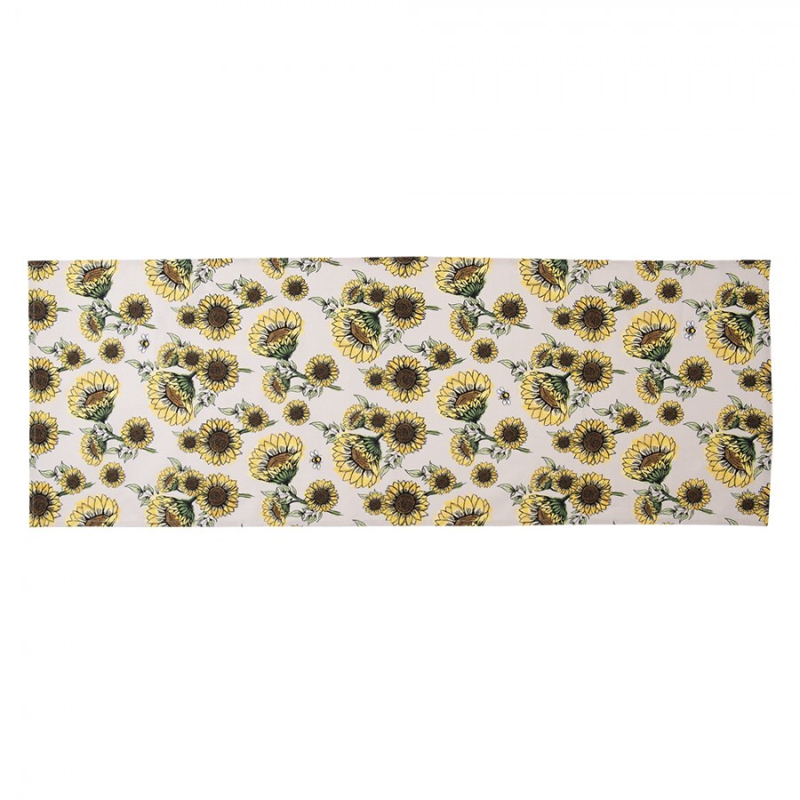 Béžový bavlněný běhoun se slunečnicemi Sunny Sunflowers - 50*140 cm Clayre & Eef Béžový bavlněný běhoun se slunečnicemi Sunny Sunflowers - 50*140 cm Clayre & Eef