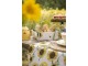 Béžový bavlněný košík na pečivo se slunečnicemi Sunny Sunflowers - 35*35*8 cm Clayre & Eef