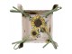 Béžový bavlněný košík na pečivo se slunečnicemi Sunny Sunflowers - 35*35*8 cm Clayre & Eef