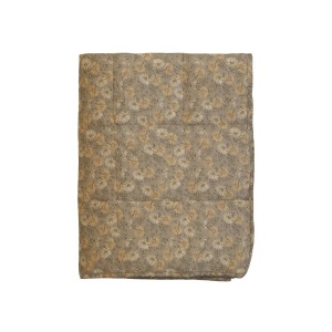 Latté bavlněný přehoz s květinovým motivem Quilt Flower - 130*180 cm