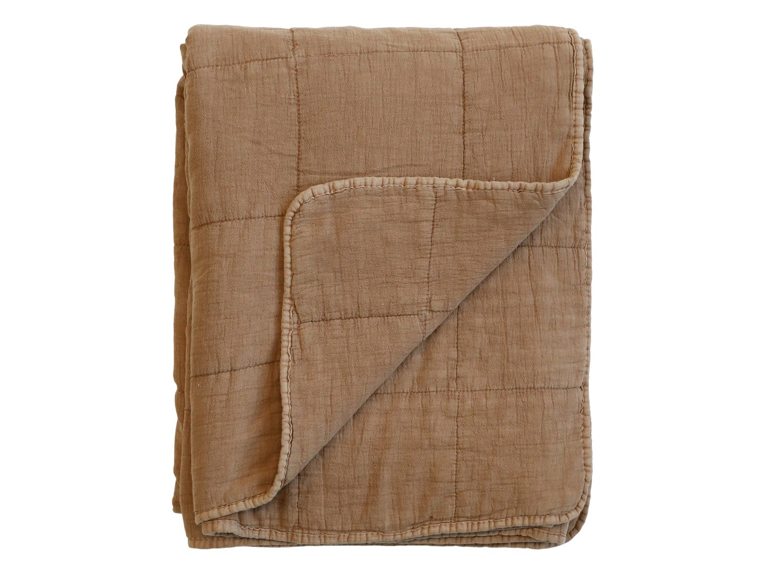 Karamelový bavlněný přehoz s opraným vzhledem Vintage Quilt - 130*180 cm Chic Antique Karamelový bavlněný přehoz s opraným vzhledem Vintage Quilt - 130*180 cm Chic Antique