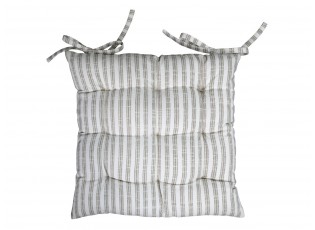 Taupe pruhovaný podsedák s výplní Nimes Seat - 40*40 cm