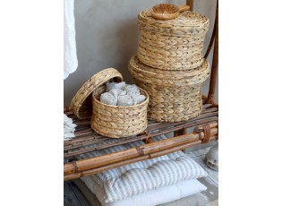 Taupe pruhovaný podsedák s výplní Nimes Seat - 40*40 cm