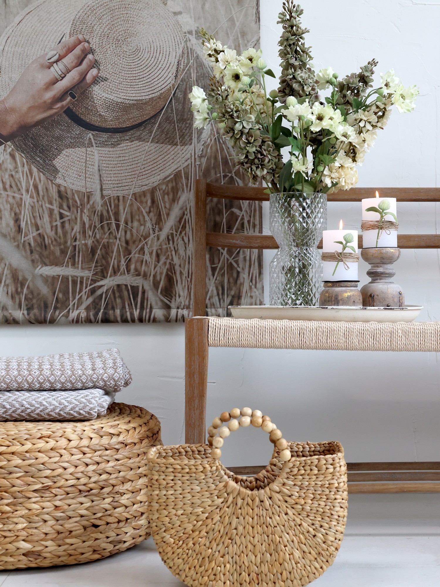 Dekorace umělá krémová květina Delphinium cream - 80 cm Chic Antique Dekorace umělá krémová květina Delphinium cream - 80 cm Chic Antique