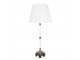 Stříbrná stolní lampa s bílým stínidlem - Ø 18*44 cm E27/max 1*60W Clayre & Eef