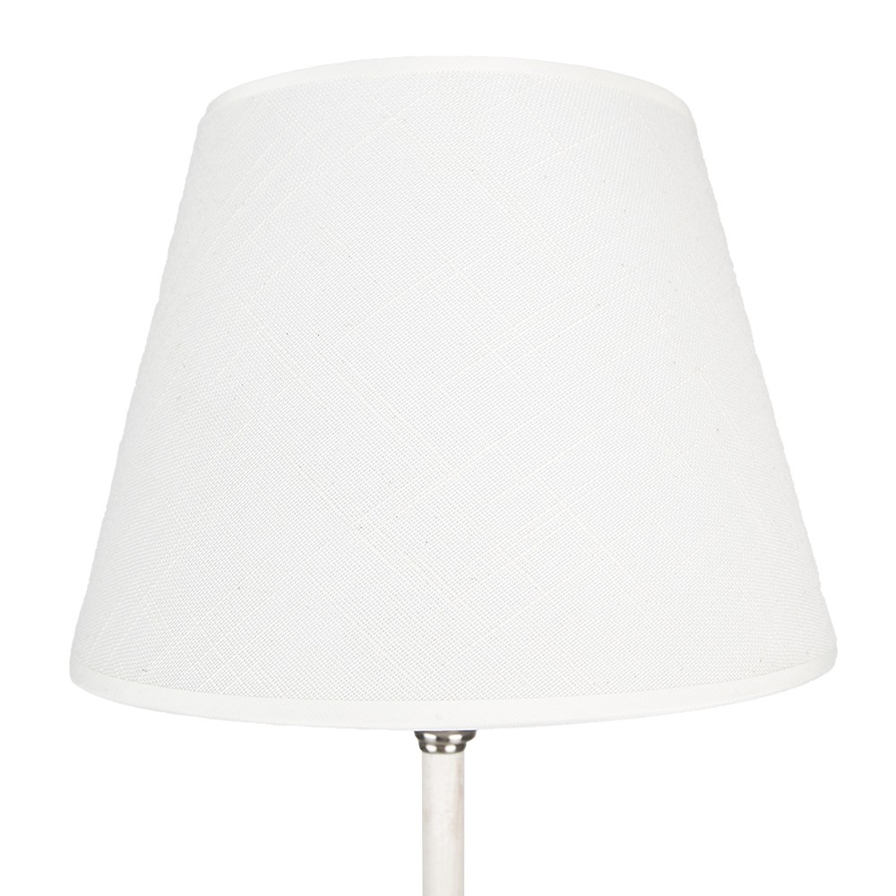 Stříbrná stolní lampa s bílým stínidlem - Ø 18*44 cm E27/max 1*60W Clayre & Eef Stříbrná stolní lampa s bílým stínidlem - Ø 18*44 cm E27/max 1*60W Clayre & Eef
