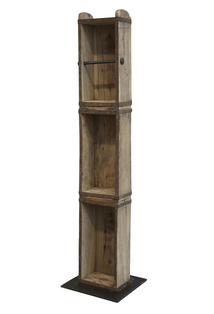 Dřevěný hnědý antik stojan na toaletní papír Brick Moulds - 15*95*10 cm Chic Antique Dřevěný hnědý antik stojan na toaletní papír Brick Moulds - 15*95*10 cm Chic Antique