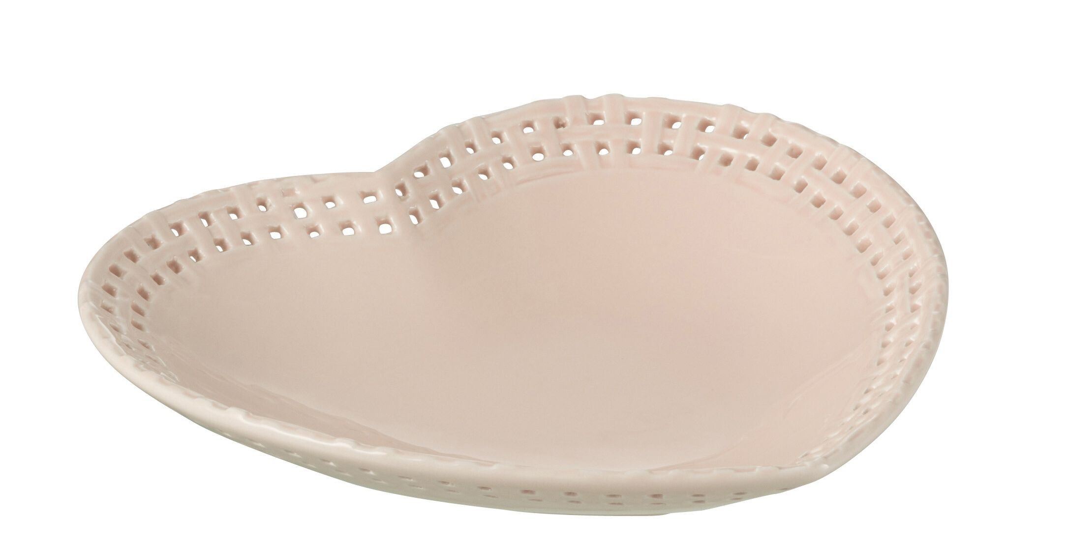 Růžový keramický talíř / miska ve tvaru srdce Hella Pastel Pink - 22*22*4 cm J-Line by Jolipa Růžový keramický talíř / miska ve tvaru srdce Hella Pastel Pink - 22*22*4 cm J-Line by Jolipa