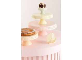 Růžový keramický podnos na noze Hella Pastel Pink S - Ø 11*7cm
