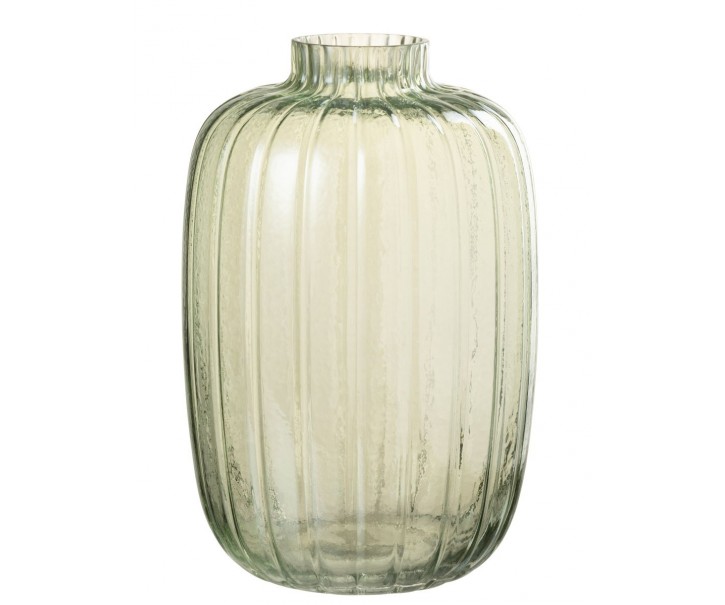 Zelená skleněná váza s úzkým hrdlem Junna L - Ø 20*30 cm J-Line by Jolipa