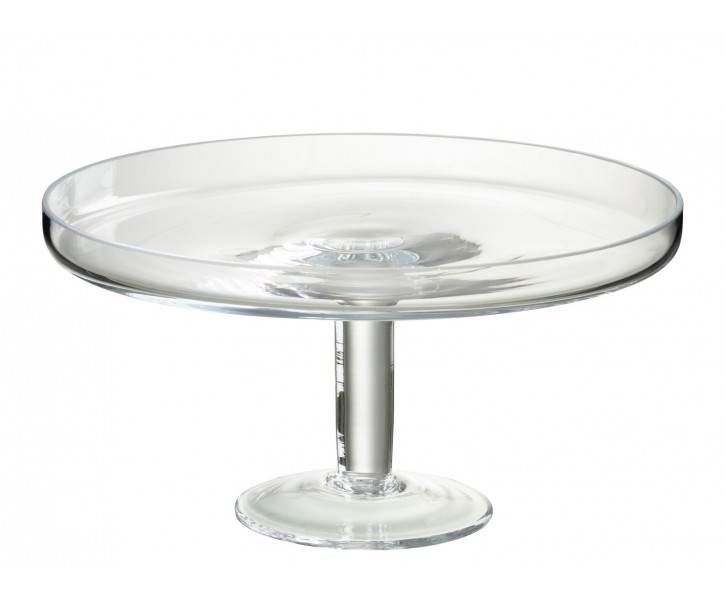 Transparentní skleněný podnos na dort Cake Tray - Ø 27*14cm J-Line by Jolipa
