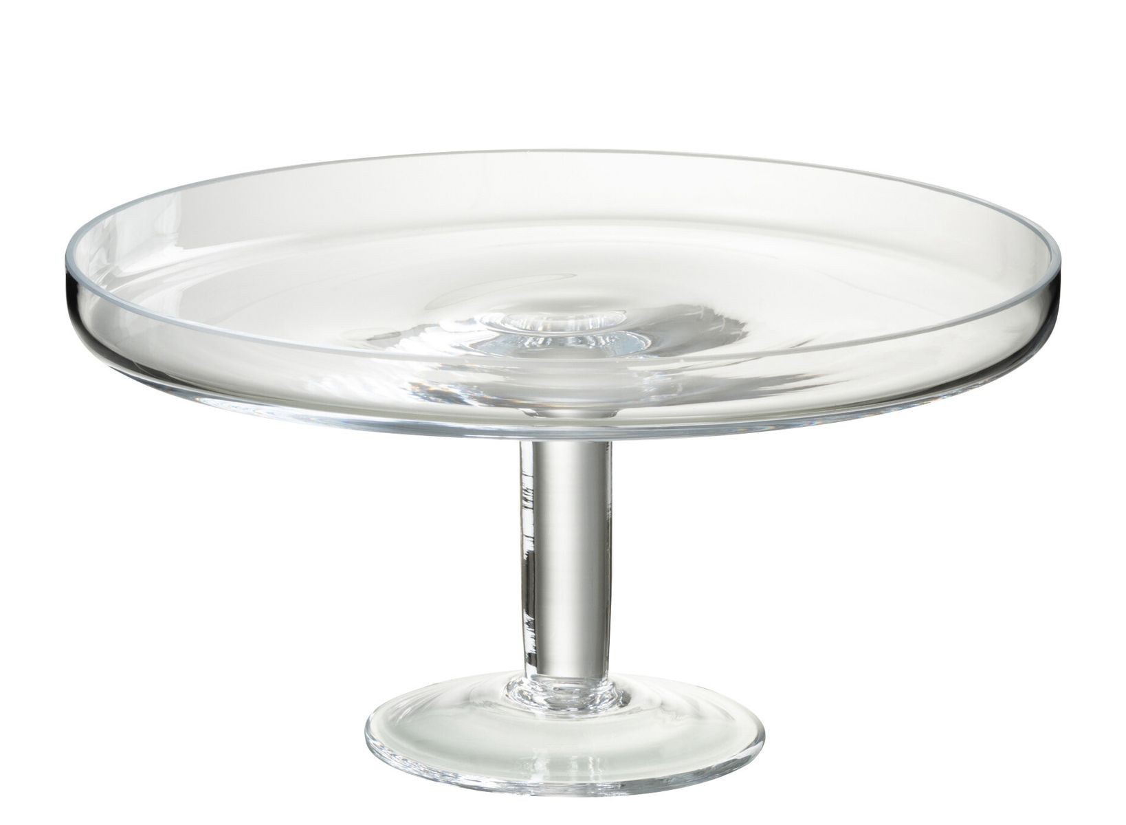 Transparentní skleněný podnos na dort Cake Tray - Ø 27*14cm J-Line by Jolipa Transparentní skleněný podnos na dort Cake Tray - Ø 27*14cm J-Line by Jolipa