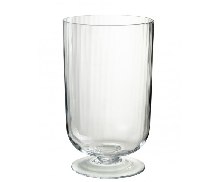 Transparentní skleněná váza na noze Hurricane Lines - Ø 22*39 cm J-Line by Jolipa