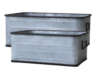 2ks dekorační plechové zinkové antik obaly na květináče - 58*36*24 cm