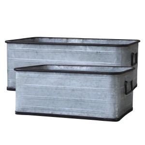 2ks dekorační plechové zinkové antik obaly na květináče - 58*36*24 cm