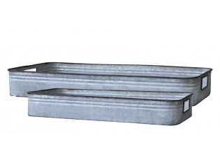2ks dekorační plechové zinkové antik boxy podnosy - 63*34*9cm
