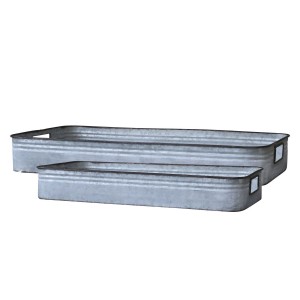 2ks dekorační plechové zinkové antik boxy podnosy - 63*34*9cm