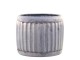 Dekorační plechový antik obal na květináč Grooves M - Ø 23*16cm Chic Antique