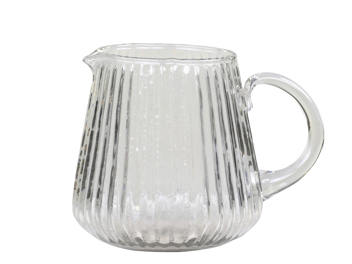 Skleněný transparentní džbánek s vroubky Jug Groove - 14*12cm