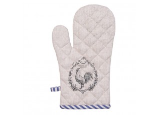 Béžová bavlněná chňapka - rukavice s kohoutem Devine French Roster - 18*30 cm