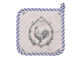 Béžová bavlněná chňapka - podložka s kohoutem Devine French Roster - 20*20 cm