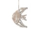 Dřevěná dekorace ryba na provázku s bílou patinou Fish flat - 22*4*28cm J-Line by Jolipa