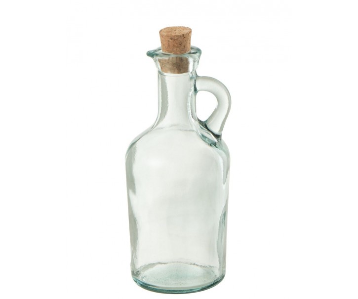 Malá skleněná karafa z recyklovaného skla se špuntem Weny - 7*7*17 cm/ 250ml J-Line by Jolipa