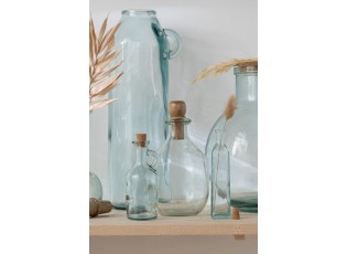 Malá skleněná karafa z recyklovaného skla se špuntem Weny - 7*7*17 cm/ 250ml