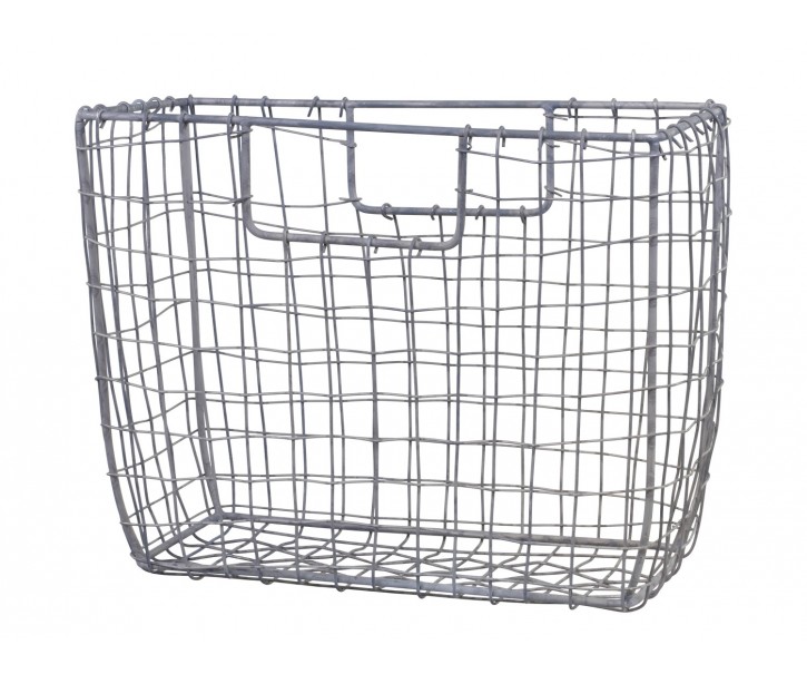 Zinkový antik drátěný košík Fil de fer Basket L - 29*13*22cm Chic Antique