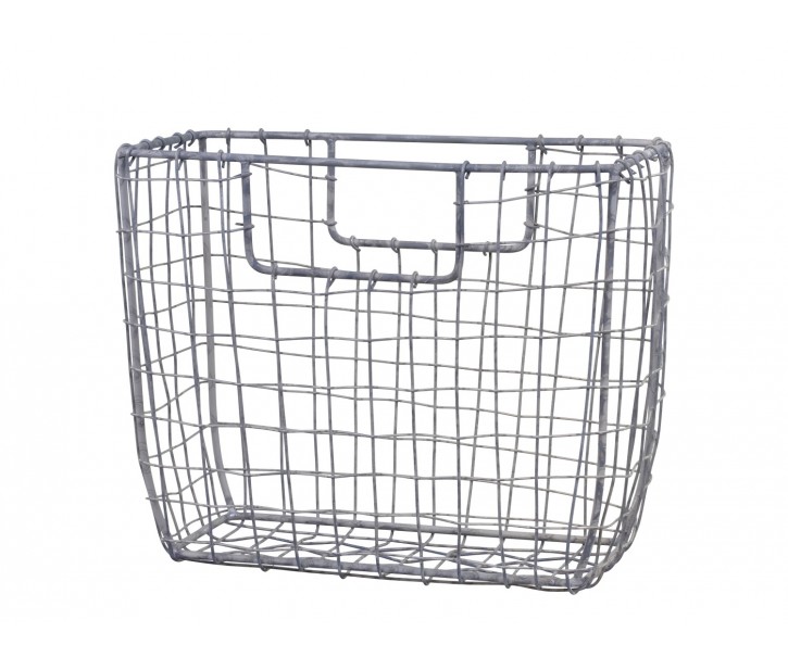 Zinkový antik drátěný košík Fil de fer Basket M - 26*10*20cm Chic Antique