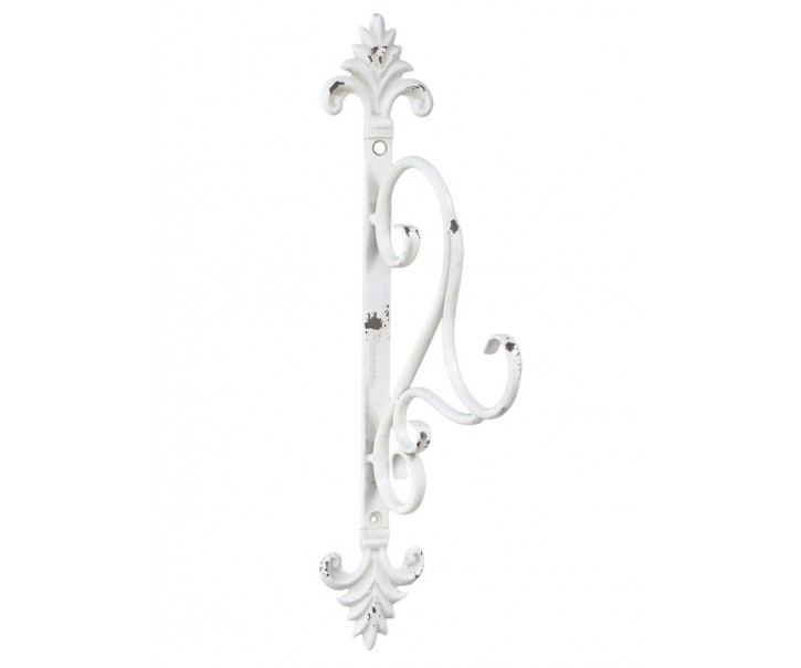 Krémový antik závěsný kovový hák na lucernu Mounted - 8*17*41cm Chic Antique