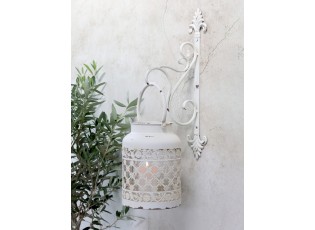Krémový antik závěsný kovový hák na lucernu Mounted - 8*17*41cm