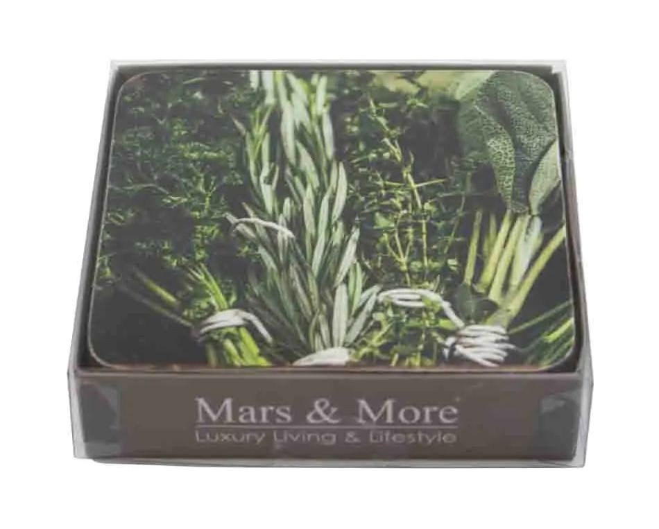 6ks pevné korkové podtácky bylinky Herbs - 10*10*0,4cm Mars & More 6ks pevné korkové podtácky bylinky Herbs - 10*10*0,4cm Mars & More