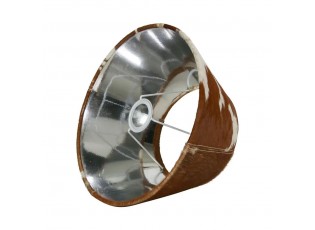 Stínidlo na lampu z hovězí kůže - hnědo bílá - 20*30* h 18,5cm