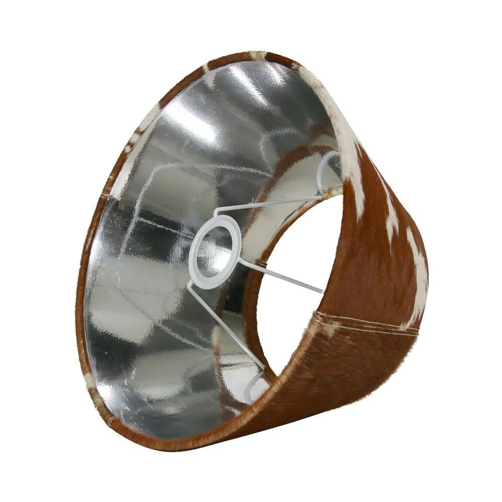 Stínidlo na lampu z hovězí kůže - hnědo bílá - 20*30* h 18,5cm Mars & More Stínidlo na lampu z hovězí kůže - hnědo bílá - 20*30* h 18,5cm Mars & More