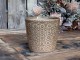 Hnědo-zelený antik keramický obal na květináč se vzorem Dante verte - Ø 14*13cm Chic Antique