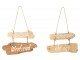2ks závěsná dřevěná cedule Hello Weekend, Seas the Day - 30*5*20 cm J-Line by Jolipa