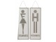 2ks závěsná kovová cedule Men Women, Femmes Hommes - 16*46 cm J-Line by Jolipa